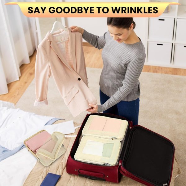 HDKJDPG 4 Set Compression Packing Cubes Travel for Suitcases,Compressible Mesh Packing Cubes for Travel Women Travel Essentials - Image 5