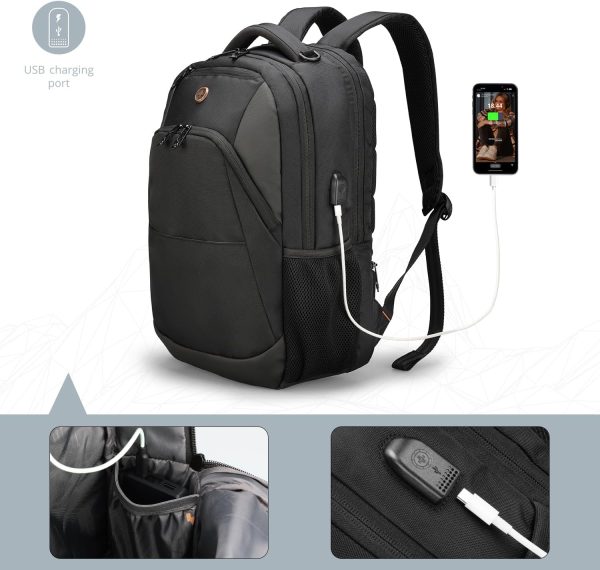 Swissdigital Design Travel Laptop Backpack, College Laptops Backpack with USB Charging Port for Men and Women Fits 16 Inch Notebook (ANDWIL SD1670) One Nation One World - Image 2
