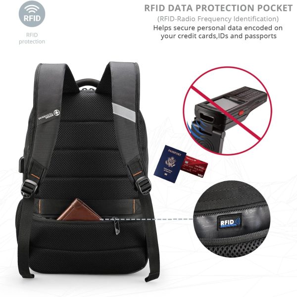 Swissdigital Design Travel Laptop Backpack, College Laptops Backpack with USB Charging Port for Men and Women Fits 16 Inch Notebook (ANDWIL SD1670) One Nation One World - Image 6