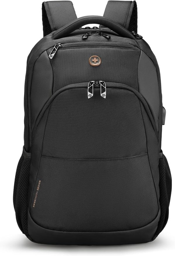 Swissdigital Design Travel Laptop Backpack, College Laptops Backpack with USB Charging Port for Men and Women Fits 16 Inch Notebook (ANDWIL SD1670) One Nation One World - Image 9